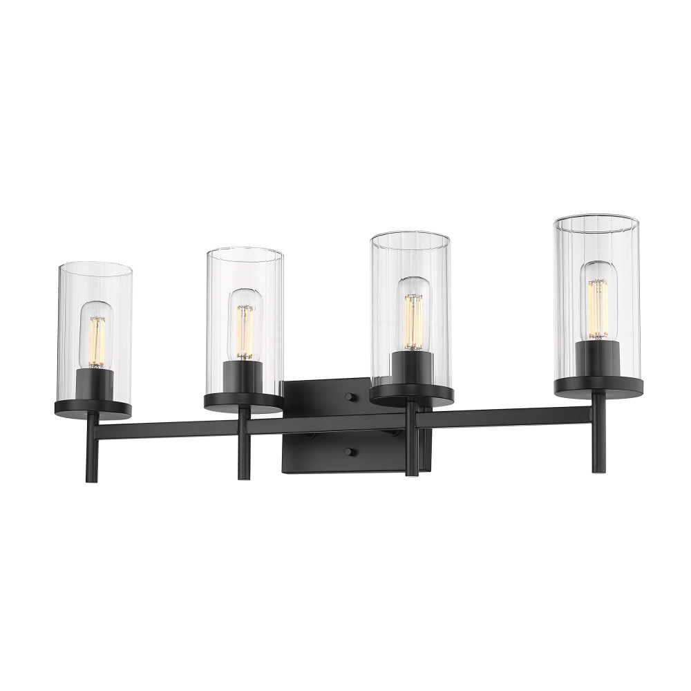 Golden Lighting Winslett 4-light Vanity in Matte Black